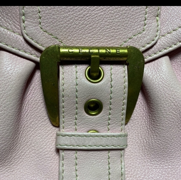🥳HP🥳Celine Authentic Vintage Satchel Gold Hard Ware Tote Bag Blush Pink - Picture 13 of 13